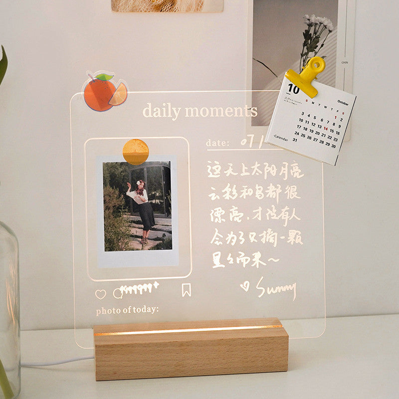 Transparent Note Board Acrylic Erasable Message Glow