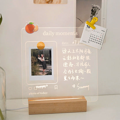 Transparent Note Board Acrylic Erasable Message Glow