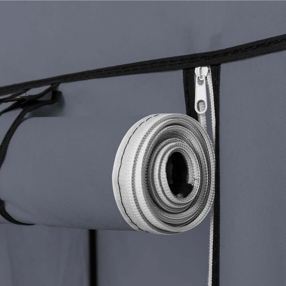 Clothes Closet Wardrobe Storage Organizer Non-Woven and Easy rolled fabric view, showcasing zipper detail and design.