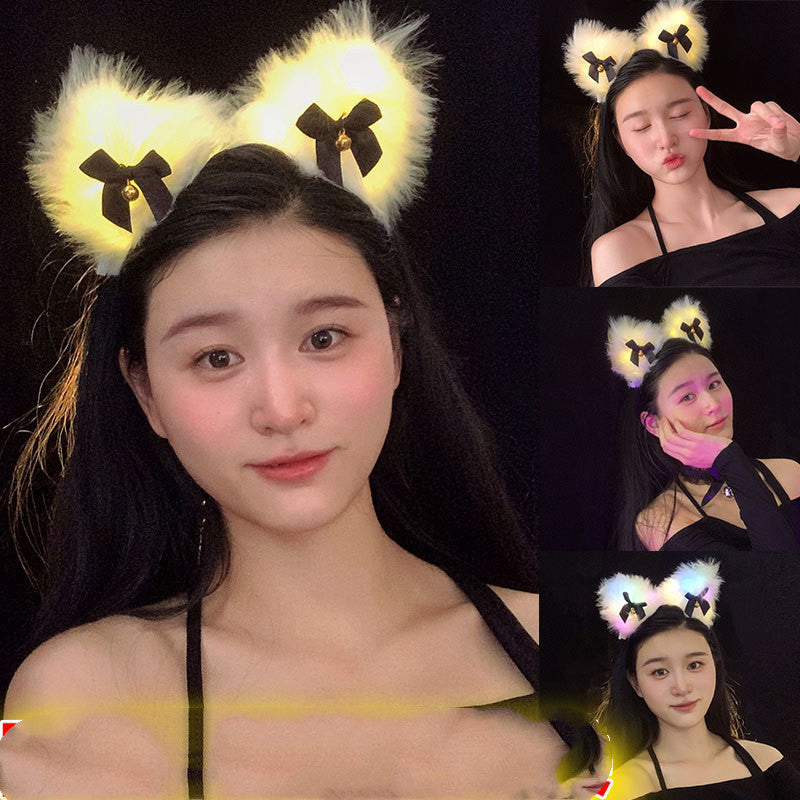 Glow Plush Bell Fox Cat Ear Headband