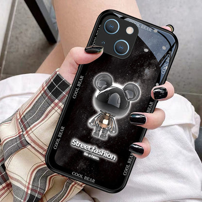 Starry Sky Metal Bear Glow Phone Case