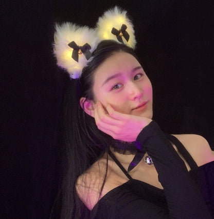Glow Plush Bell Fox Cat Ear Headband
