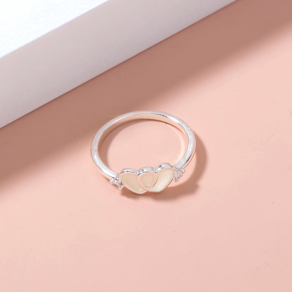 Lovers Hearts Glow-in-the-dark Rings