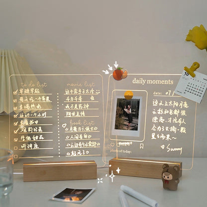 Transparent Note Board Acrylic Erasable Message Glow