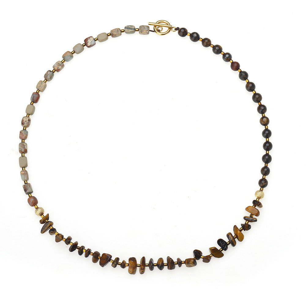 Tigereye Gravel Bronze Glow Ball Bracelet