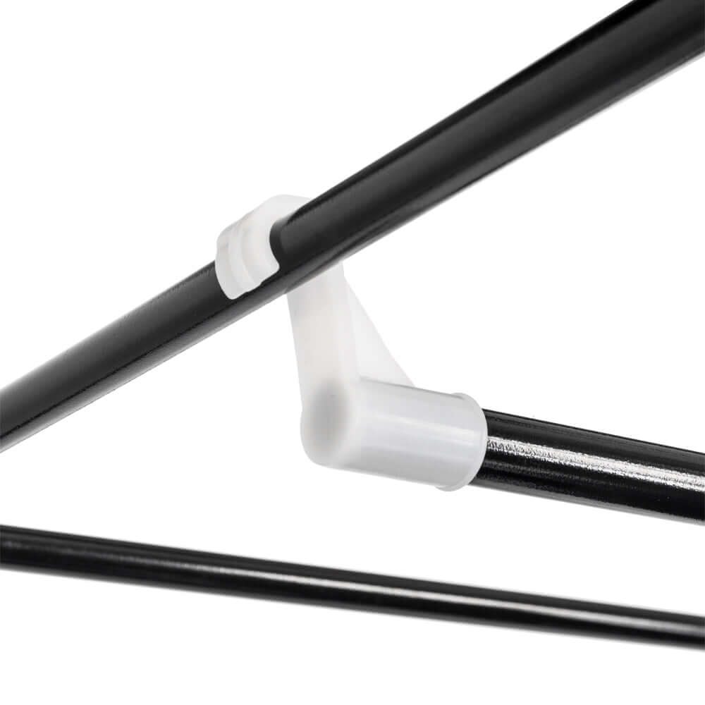 Close-up of the connector joint of a Clothes Closet Wardrobe Storage Organizer Non-Woven and Easy.